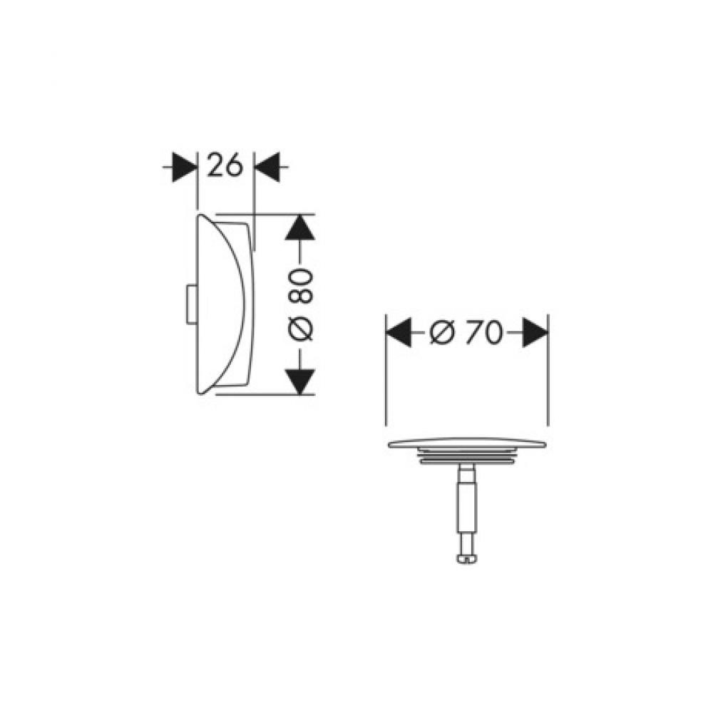 Внешняя часть набора для слива и перелива Hansgrohe 58185000, хром