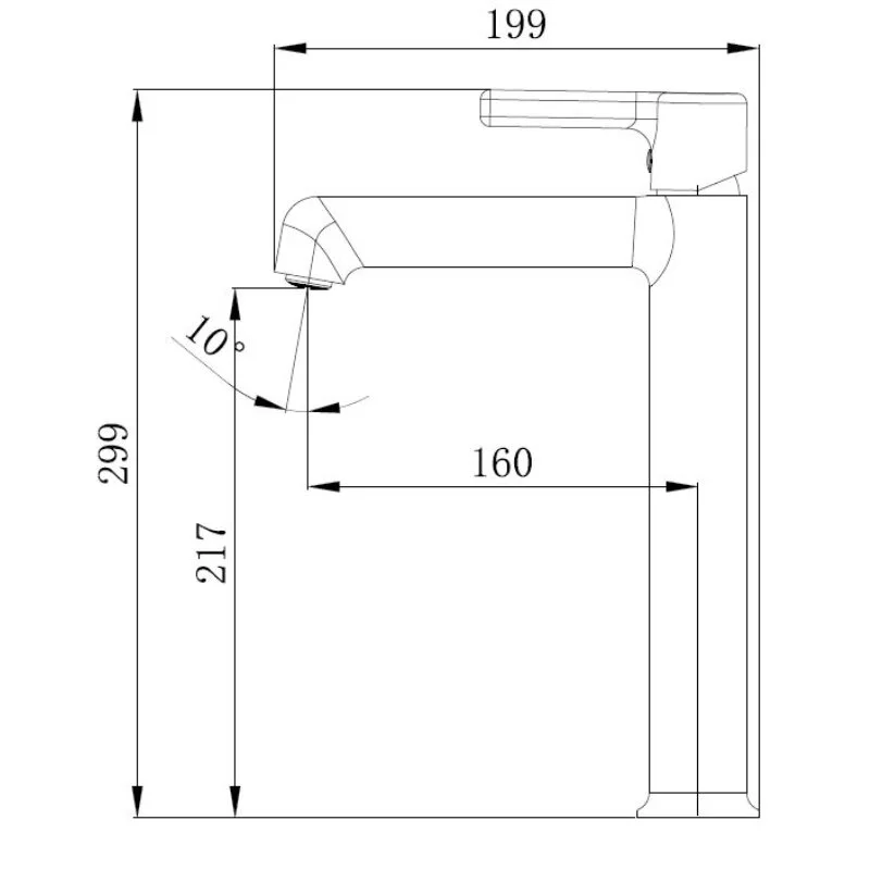 Смеситель для раковины Voda Column Black CLM25B черный