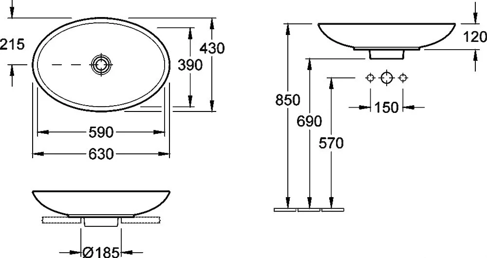 Раковина накладная Villeroy&Boch Loop&Friends 51511101 белый