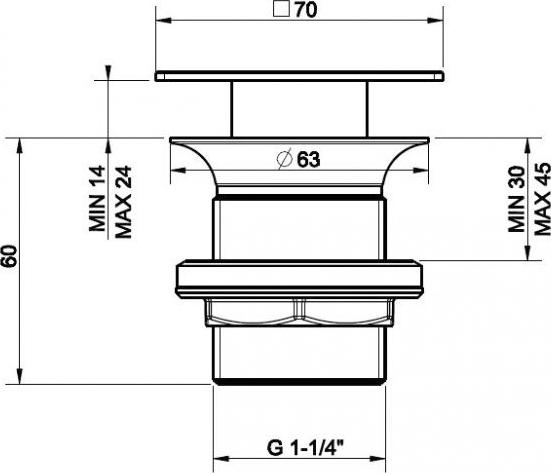 Донный клапан для раковины Gessi Technical Accessories 29081#031, хром