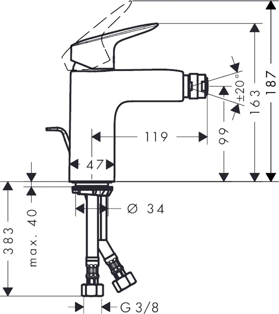 Смеситель для биде Hansgrohe Logis 71200000, хром