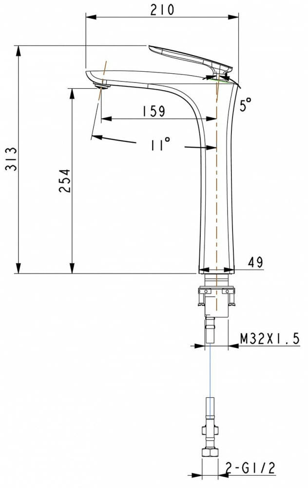 Смеситель для раковины Timo Helmi 4011/00-16F хром, белый