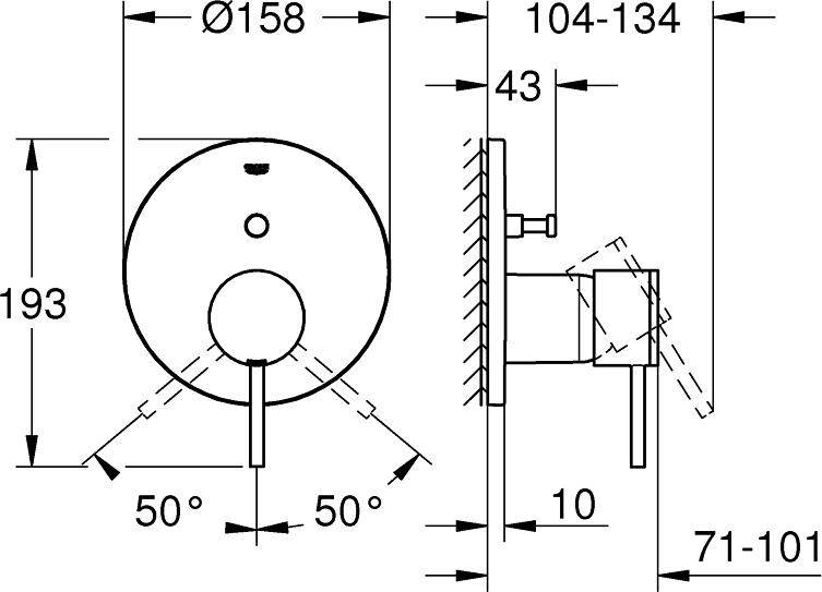 Смеситель для ванны Grohe Atrio 24066DC3 суперсталь