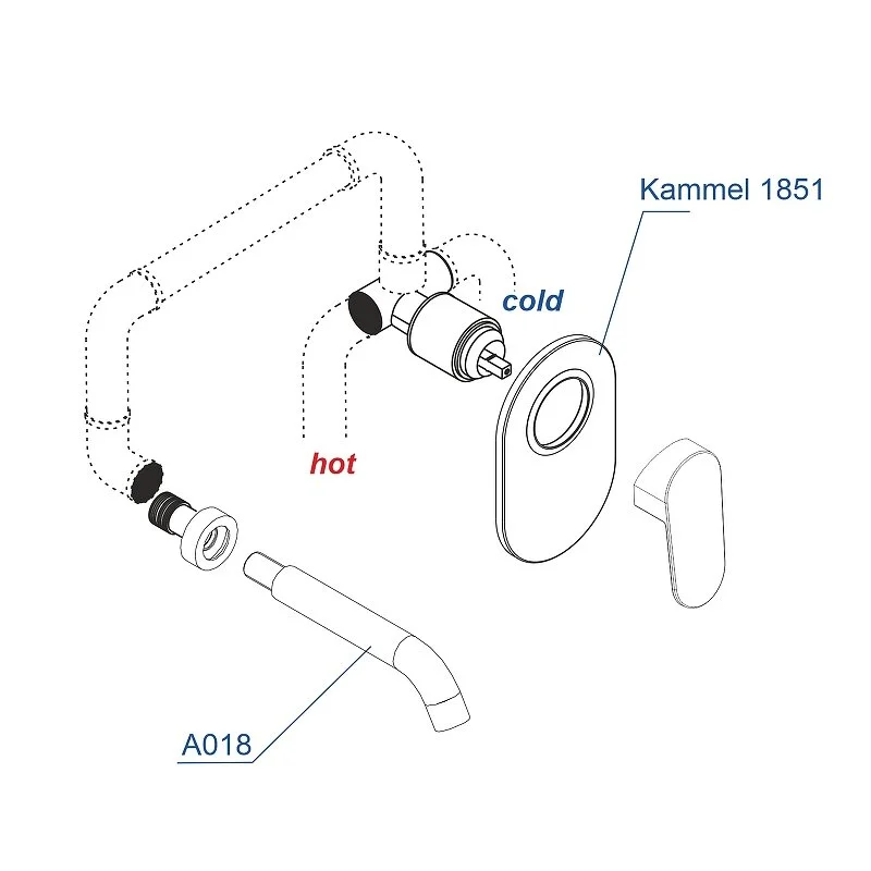 Смеситель для раковины WasserKRAFT Kammel 1800 A18583 хром