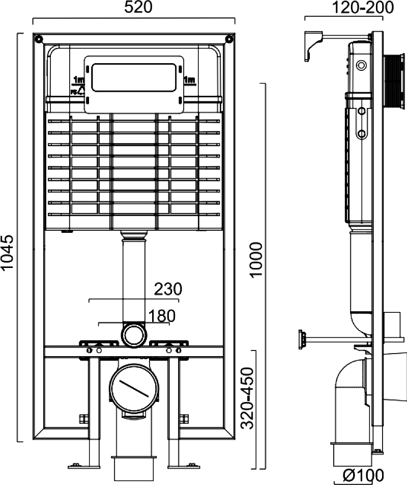 Комплект Унитаз подвесной Ceramicanova Metropol CN4002 безободковый + Инсталляция STWORKI 510162 с кнопкой смыва 230824 белой