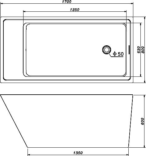 Акриловая ванна Gemy 170х80 G9208