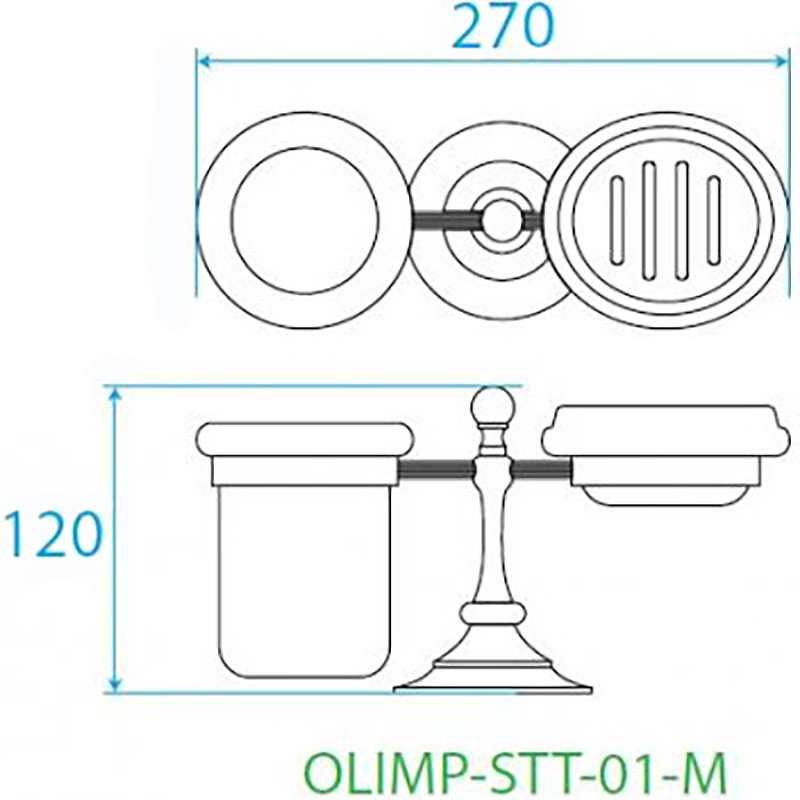 Стакан с мыльницей Cezares OLIMP-STT-01-M, хром