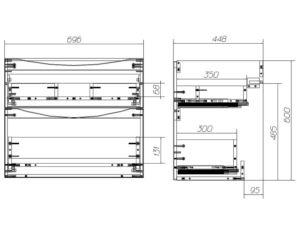 Тумба под раковину BelBagno MARINO-H60-700-2C-SO-BL-P 70 см, Bianco Lucido