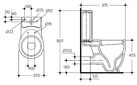 Унитаз-компакт Ideal Standard Small+ T315701 с бачком T401901 (подвод снизу бачка)