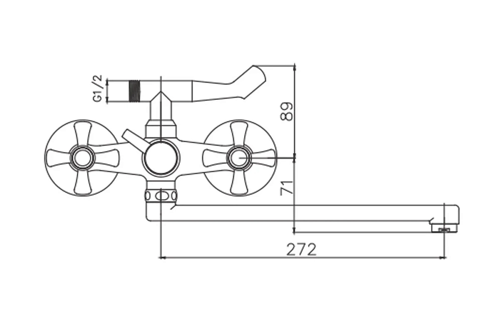 Смеситель для ванны с душем Cron CN42 CN2142 хром