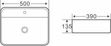 Раковина накладная 50 см Belbagno BB1321