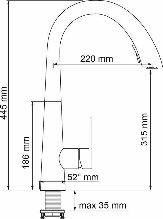 Смеситель для кухни Wasserkraft A8667, черный