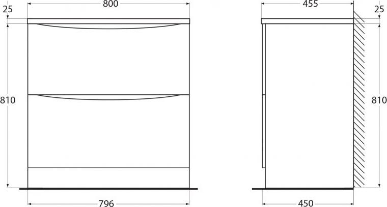 Тумба для комплекта 80 см BelBagno ACQUA-800-2C-PIA-PS pino scania