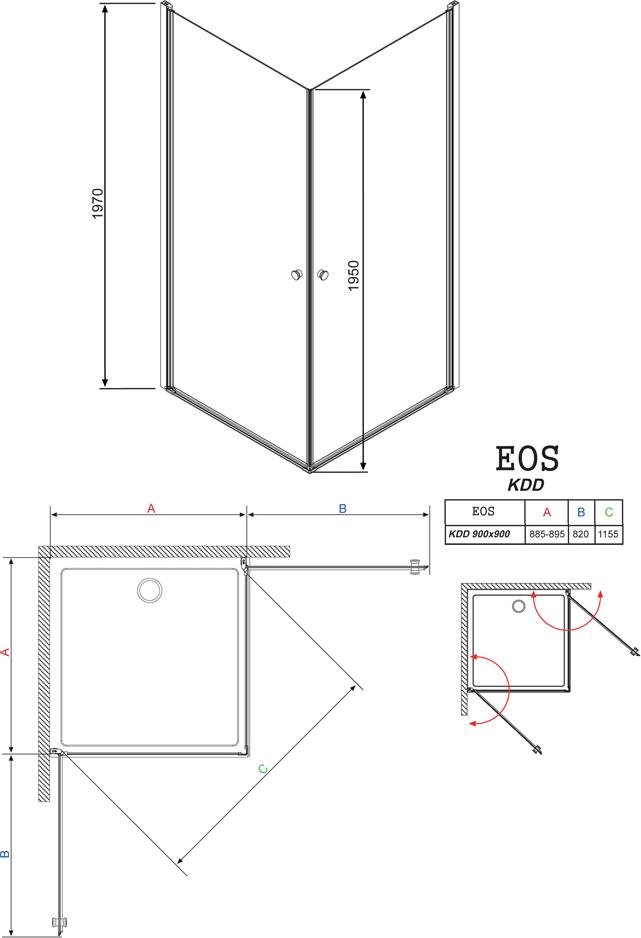 Душевой уголок Radaway EOS KDD 90 интимато