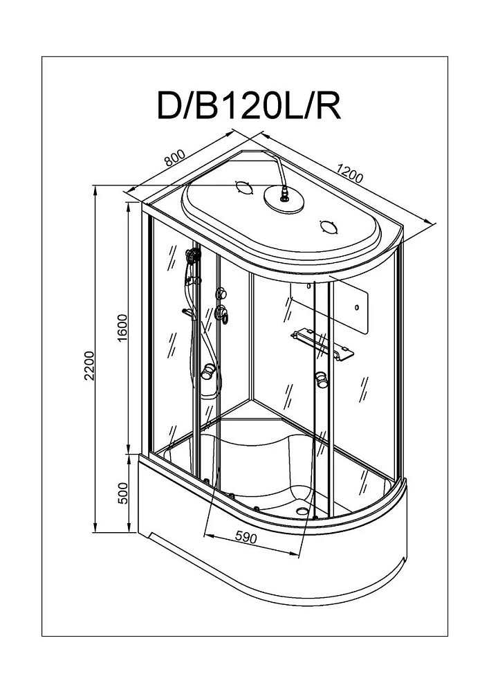 Душевая кабина Deto D D120SR