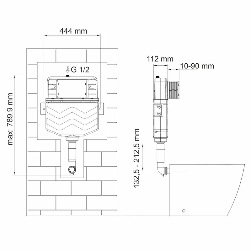 Смывной бачок WasserKraft Aller 10 10TLT.031.ME.WM03, для унитазов, с механической кнопкой смыва цвет - белый матовый