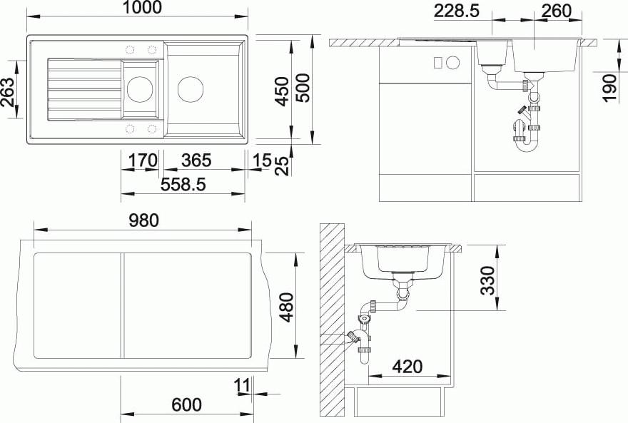 Кухонная мойка Blanco Zia 6 S антрацит