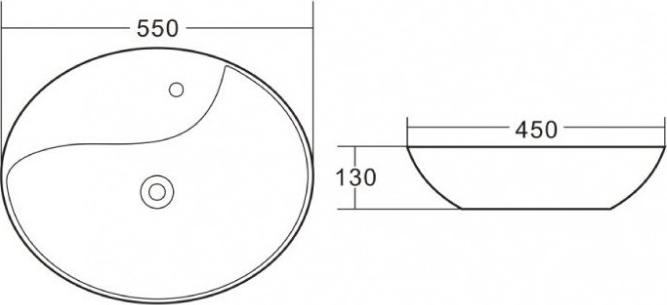 Раковина накладная 55 см Belbagno BB1370