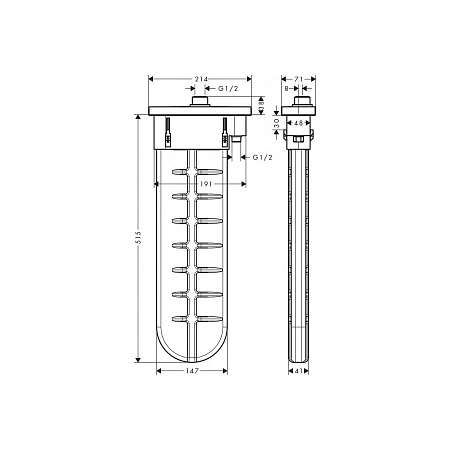 Скрытая монтажная часть Hansgrohe 28010990 на край ванны, золото