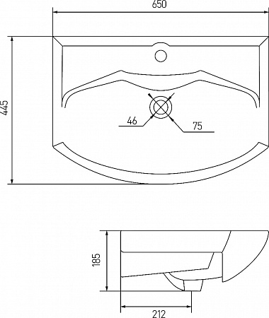 Тумба с раковиной Aquaton Рико 65 1A2133K1RIB90, белый/ясень фабрик