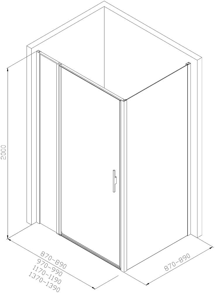 Душевой уголок Allen Brau Priority 90x90 3.31003.BBA + 3.31018.BBA черный браш