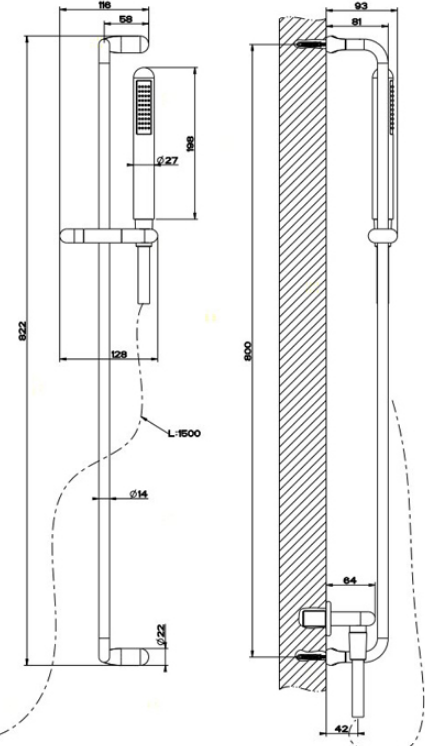 Душевой гарнитур Gessi Goccia 33645#279, белый