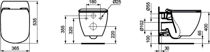 Унитаз подвесной Ideal Standard Tesi ST007901 белый