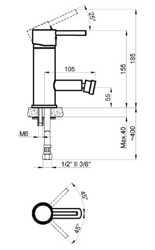 Смеситель для биде Azario Tasco AZ-15166601 хром