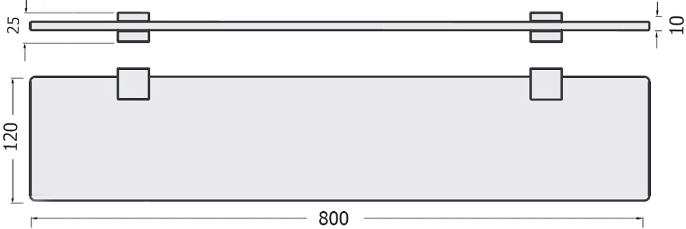 Полка STWORKI Glass Shelf 80 полкодержатели черные