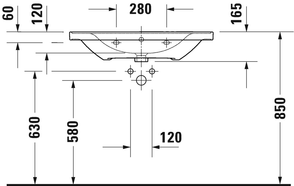 Раковина 80 см Duravit D-Neo 2367800000, белый