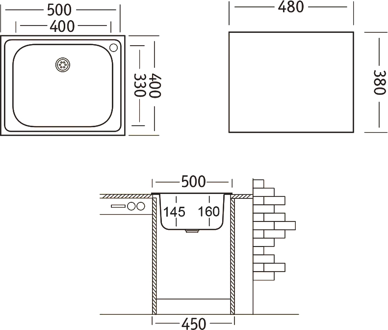 Комплект Мойка кухонная Domaci Равенна Ssik 500*400 (5) с переливом + Смеситель