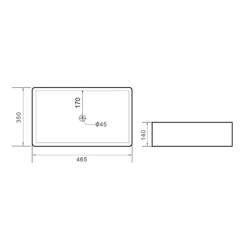 Раковина накладная Orange, без перелива, белый, B02-460W