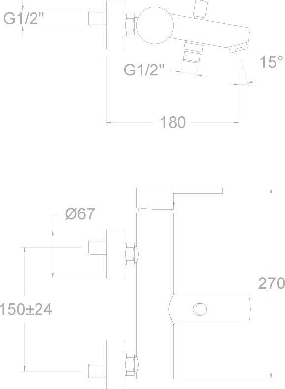 Смеситель Ramon Soler Drako 3305D для ванны