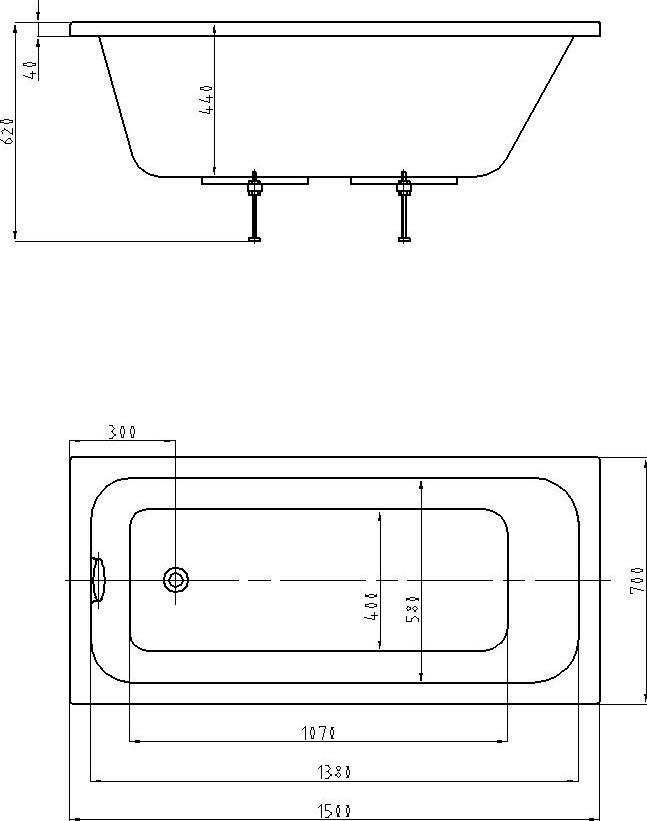 Акриловая ванна Aquatek Мия 150х70 EFVA150