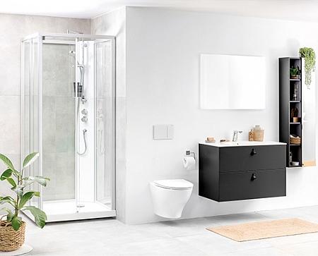 Передняя стенка душевой кабины 90x90 Ido Showerama 10-5 Comfort 558.210.00.1 матовый хром + прозрачное стекло