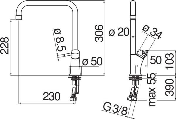 Смеситель для кухни Nobili Cuci CU92813CR, хром