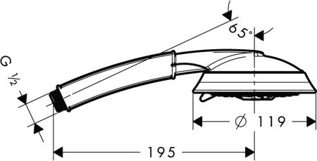 Ручной душ 100 mm Hansgrohe Raindance Classic 28548820