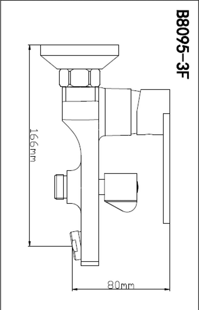 Смеситель для ванны с душем BOOU B8095-3F, хром