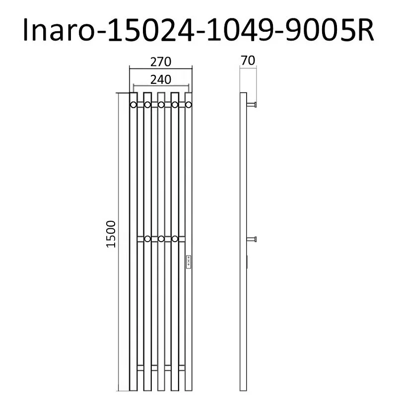 Полотенцесушитель электрический Маргроид Инаро Inaro-15024-1049-9005R черный