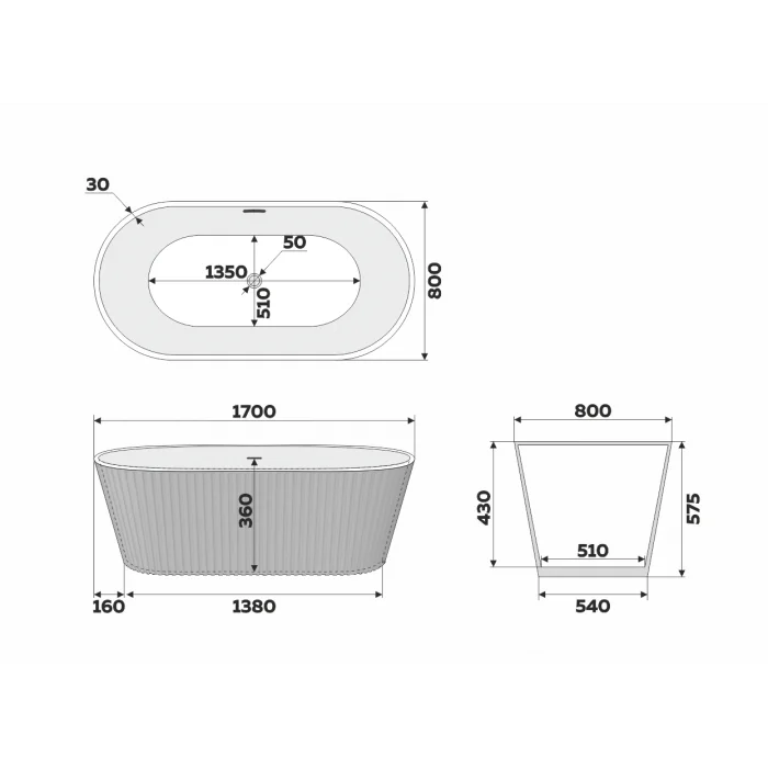 Акриловая ванна Delice Caresse DLR440101Bk черный