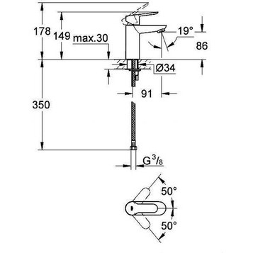 Смеситель для раковины Grohe BauEdge 23168000