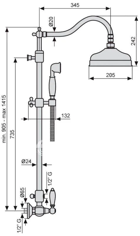 Душевая система Emmevi Deco Old 1200218OR хром