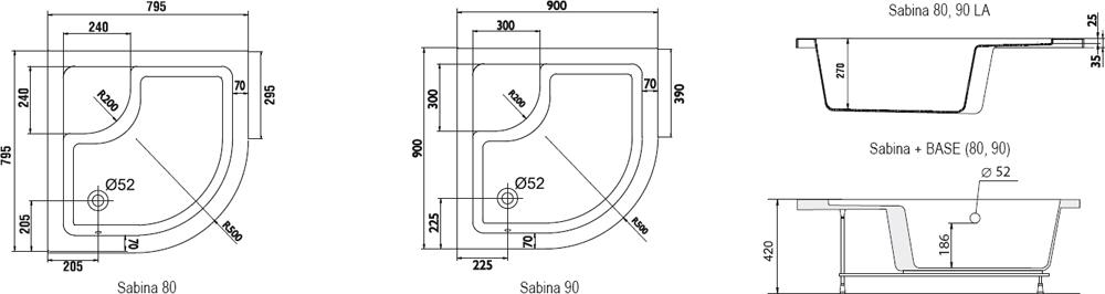 Поддон для душа Ravak Sabina-80 LA белый A214001020