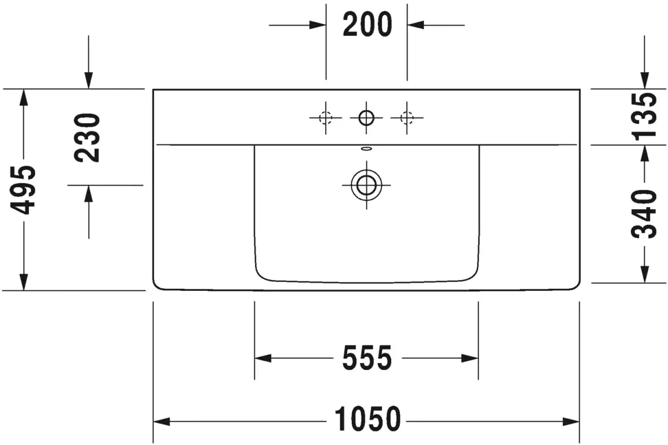 Раковина Duravit P3 Comforts 2332100000 белый