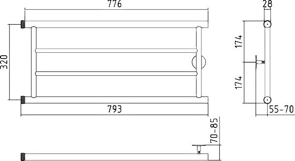 Полотенцесушитель водяной Стилье Минор 32x80 П