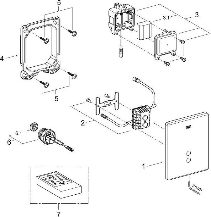 Кнопка смыва Grohe Tectron Skate 37324001 инфракрасная