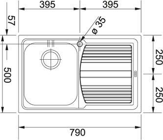 Кухонная мойка 79 см Franke Logica LLX 611 101.0085.772, нержавеющая сталь