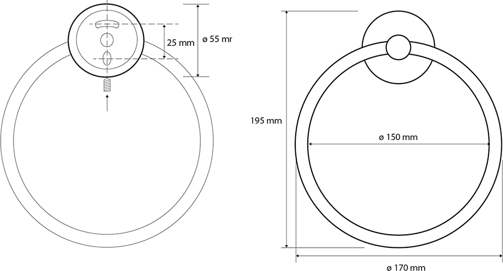 Полотенцедержатель Sapho X-Round XB402, чёрный матовый