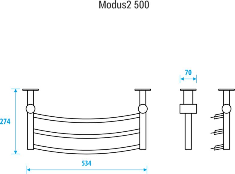 Полка для полотенцесушителя Energy Modus2 500 RAL 9003, EETRMODUS20500R903M