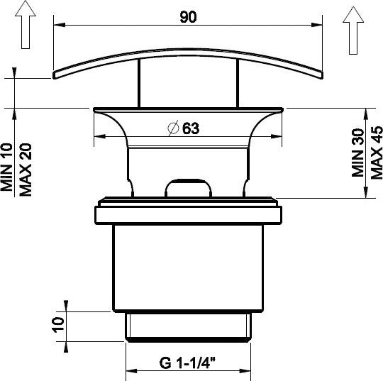 Донный клапан для раковины Gessi Technical Accessories 29089#031, хром